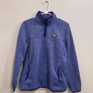 L.L. Bean Blue Heather Half-Zip Fleece Pullover